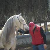 El coach Alfredo Diez y su caballo
